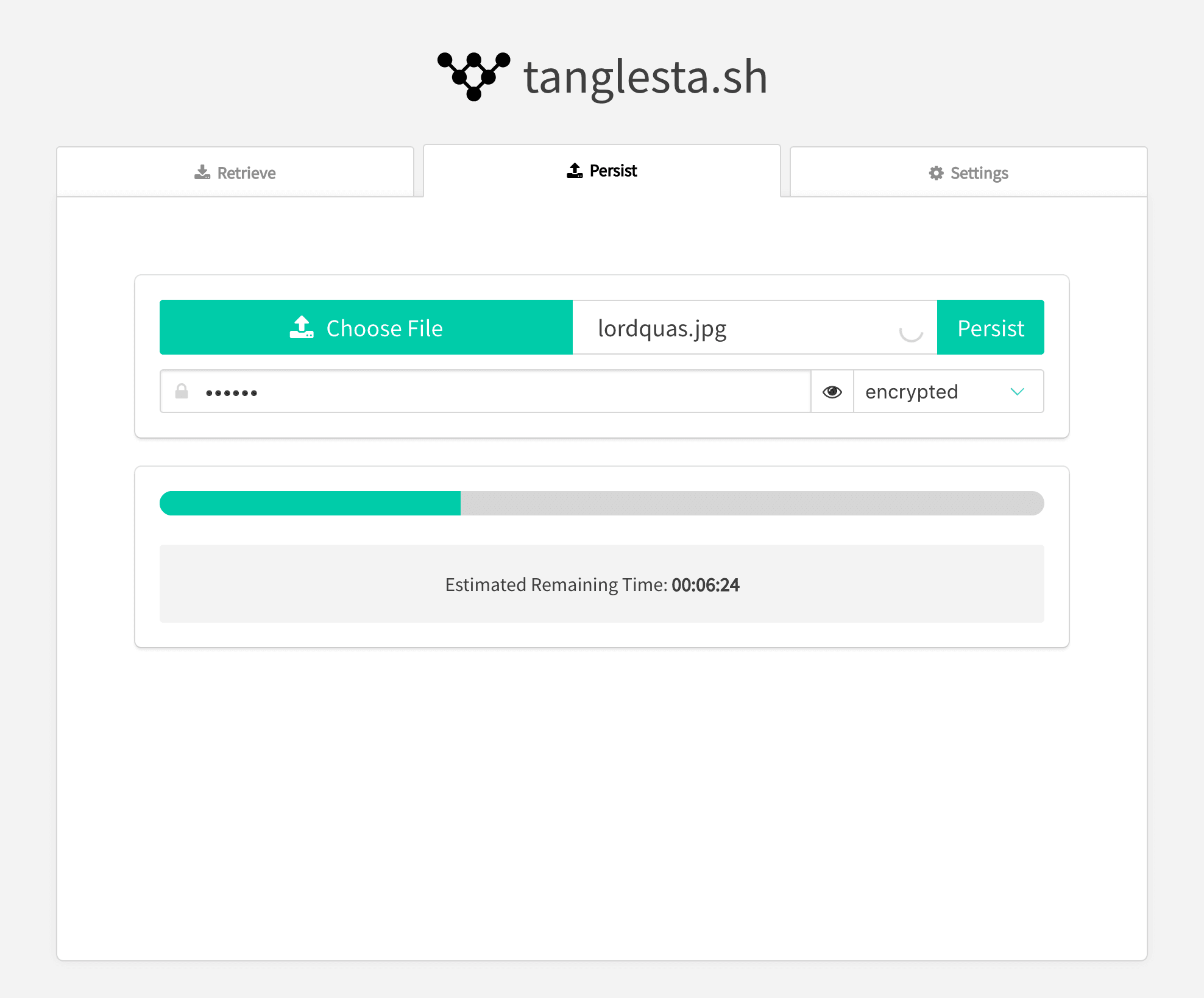 Tanglestash persisting interface